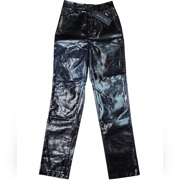 White Fox Boutique Im The Only One Faux Leather Patent Pant NWT - Picture 2 of 12